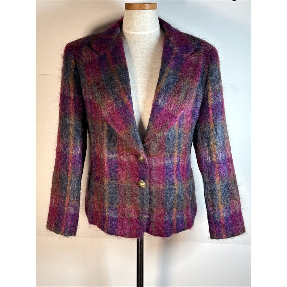 Gantos Vintage Mohair Angora Wool 14 Multicolor Rich Jewel Tones Pockets Buttons